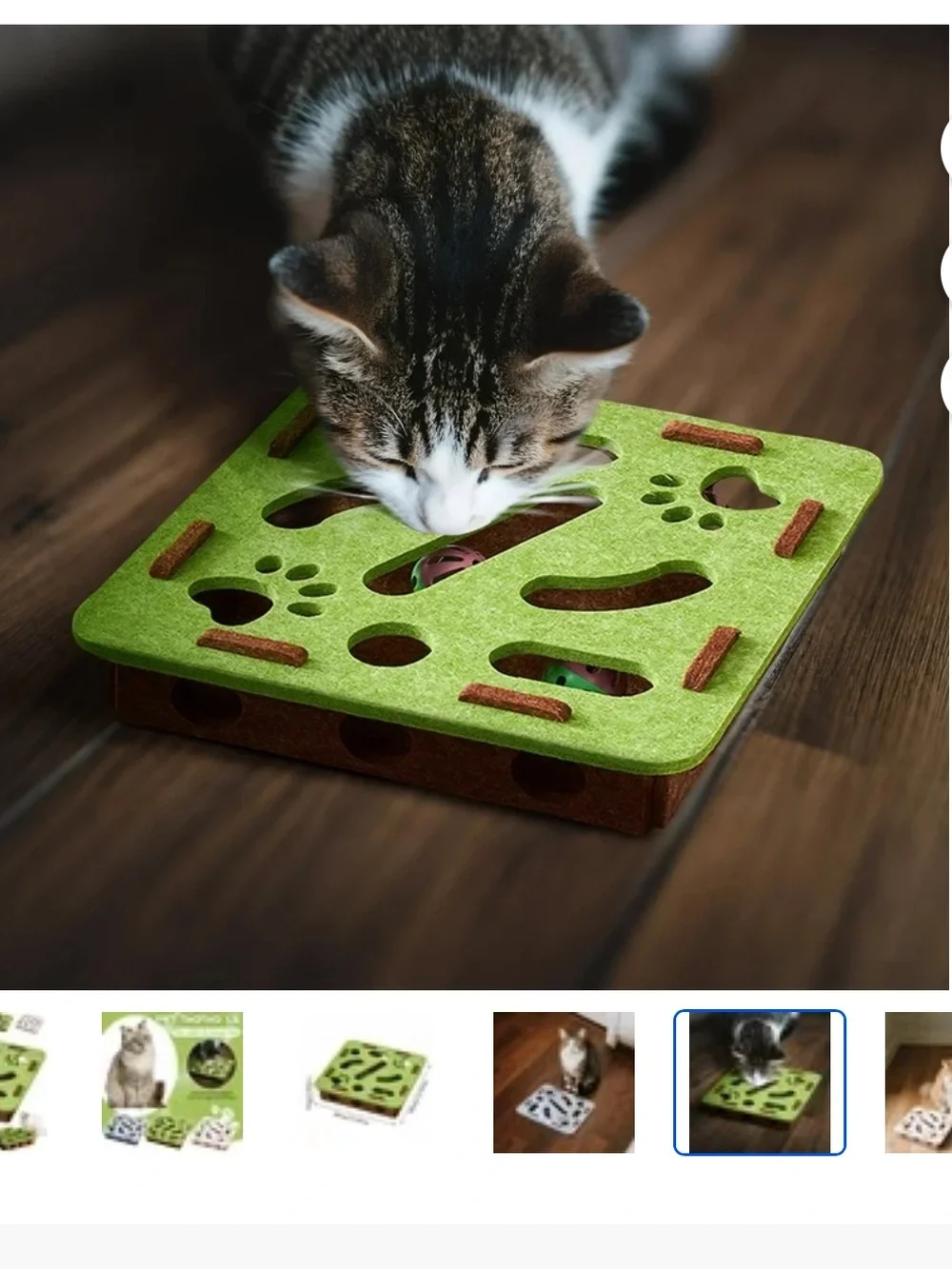 😸 Interactive Felt Puzzle Mat for Cats l - Green